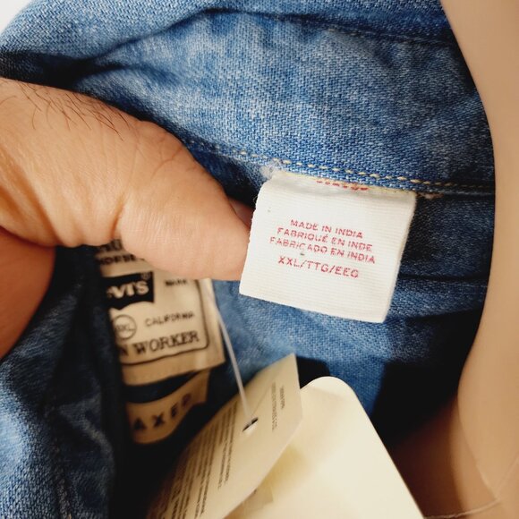 Levi's Dark Blue Relaxed Fit Jackson Worker Button Up Denim Shirt Size XXL - Picture 7 of 12